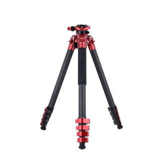 Rollei Easy Traveler Carbon Stativ Rot mit Kugelkopf und Smartphone-Halterung