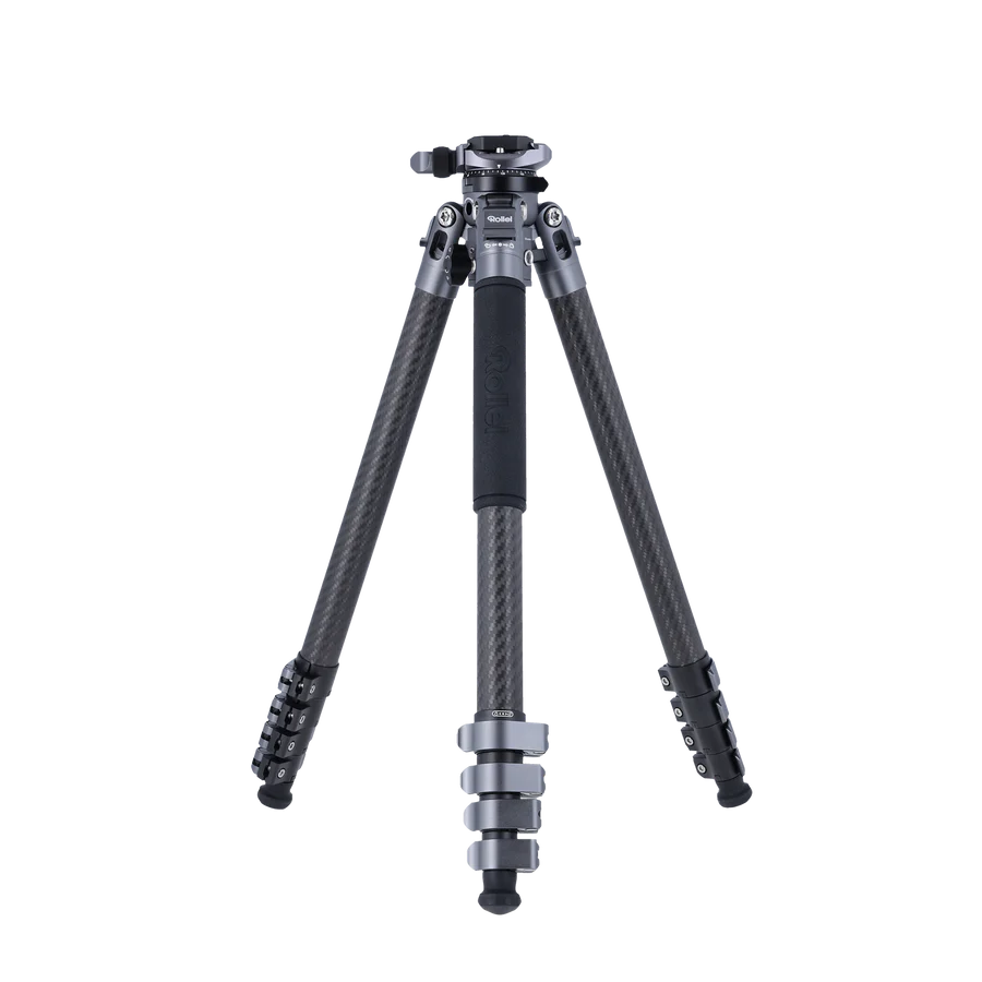 Rollei Easy Traveler Carbon Stativ in Grau aufgebaut